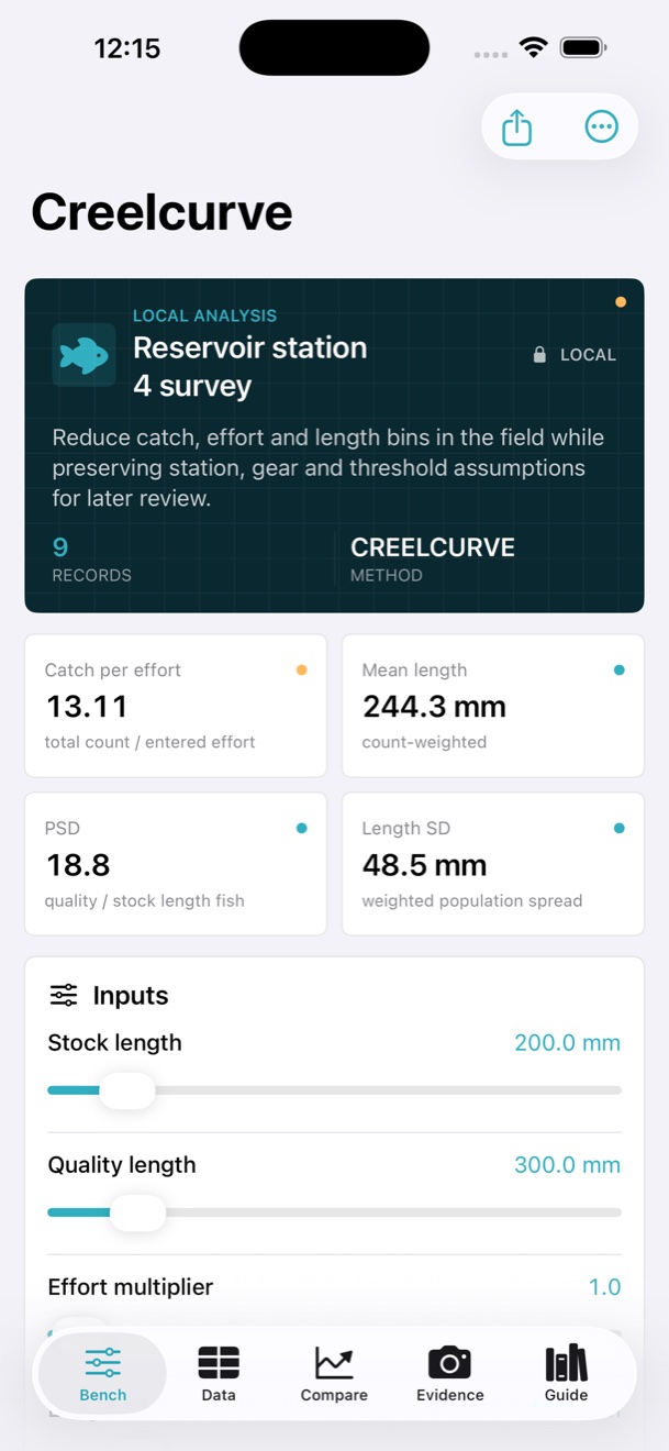 Creelcurve: Fisheries Lab screenshot 1