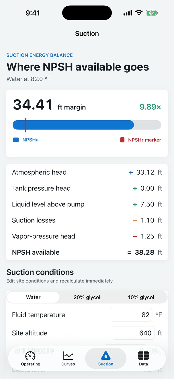 NPSHgraph: Pump Curves screenshot 5